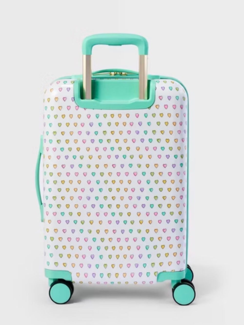 Disco Hearts Wave Hardside Spinner Carry On Suitcase White/Teal - Roller Rabbit